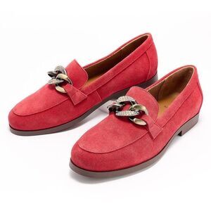 White Mountain Suede Slip-On Loafer- Casavas Red Size 9.5 M
